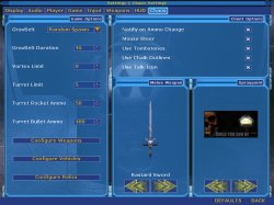 the main Chaos settings menu